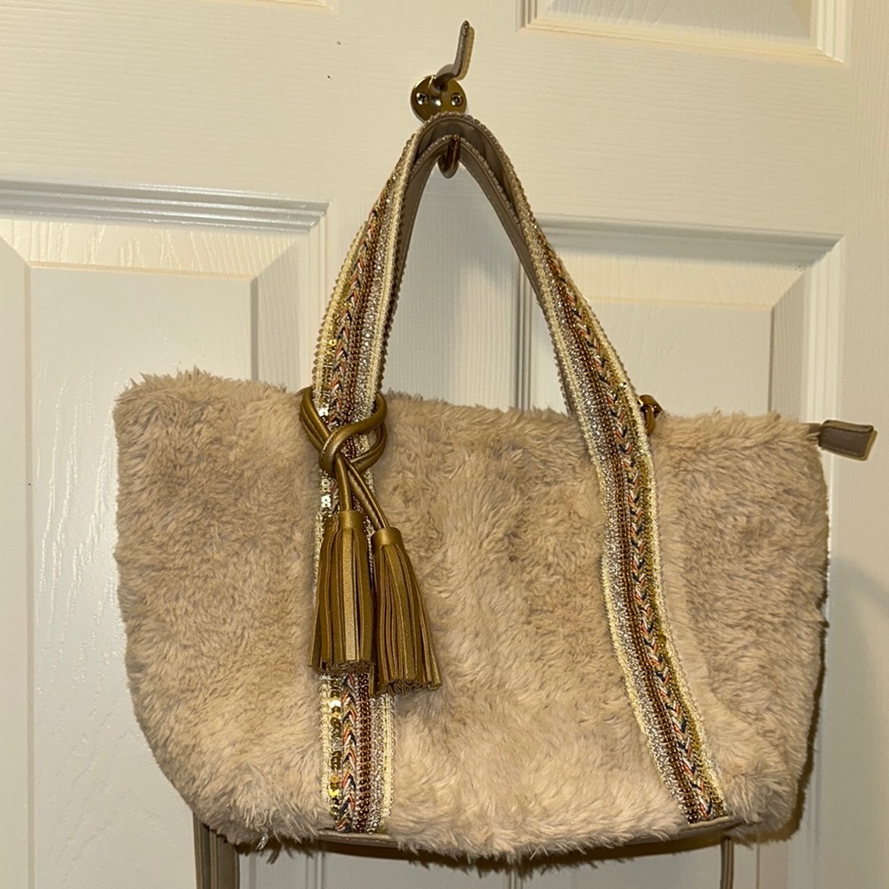 Stylish Cream and Tan Women's Bag